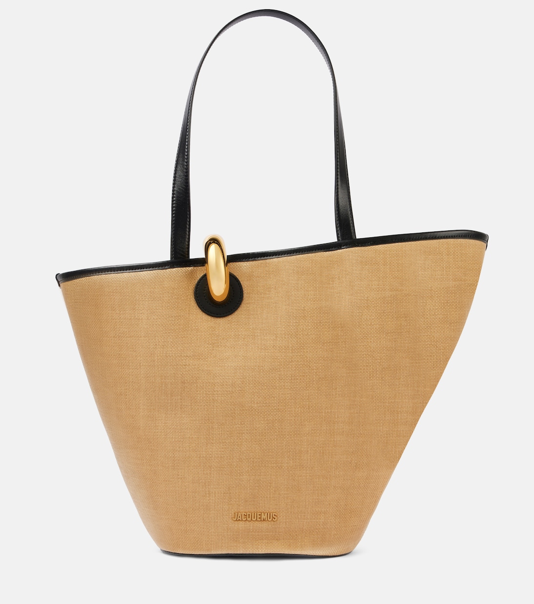 Le Bambola Leather-Trimmed Basket Bag