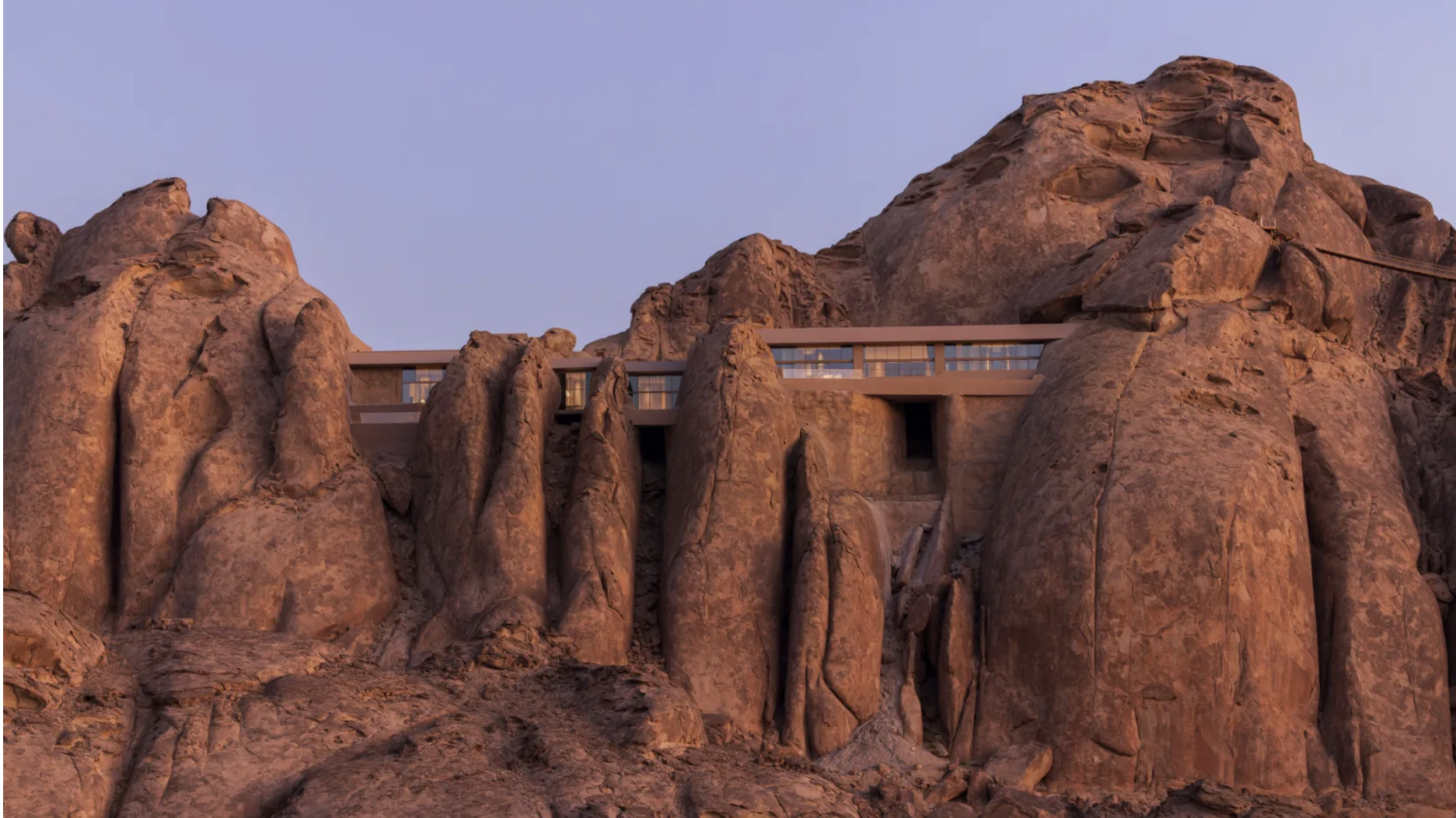 Desert Rock Resort Saudi Arabia, set into red mountain